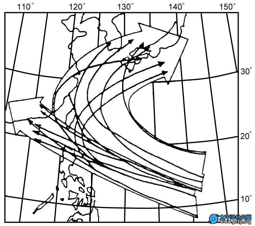 北太平洋西部台风路径图